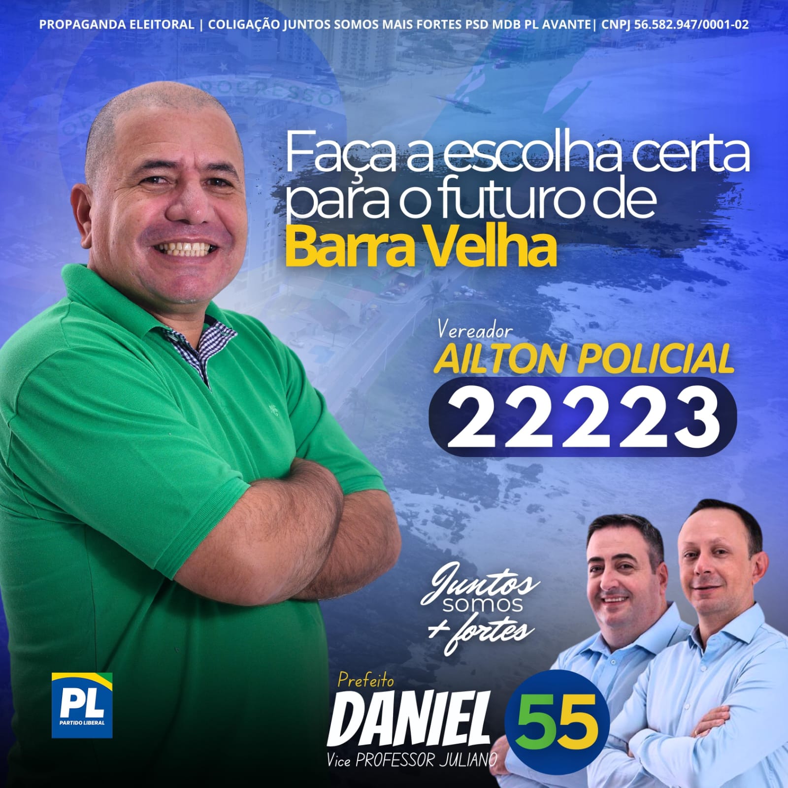 Candidato AILTON POLICIAL com o n° 22.223