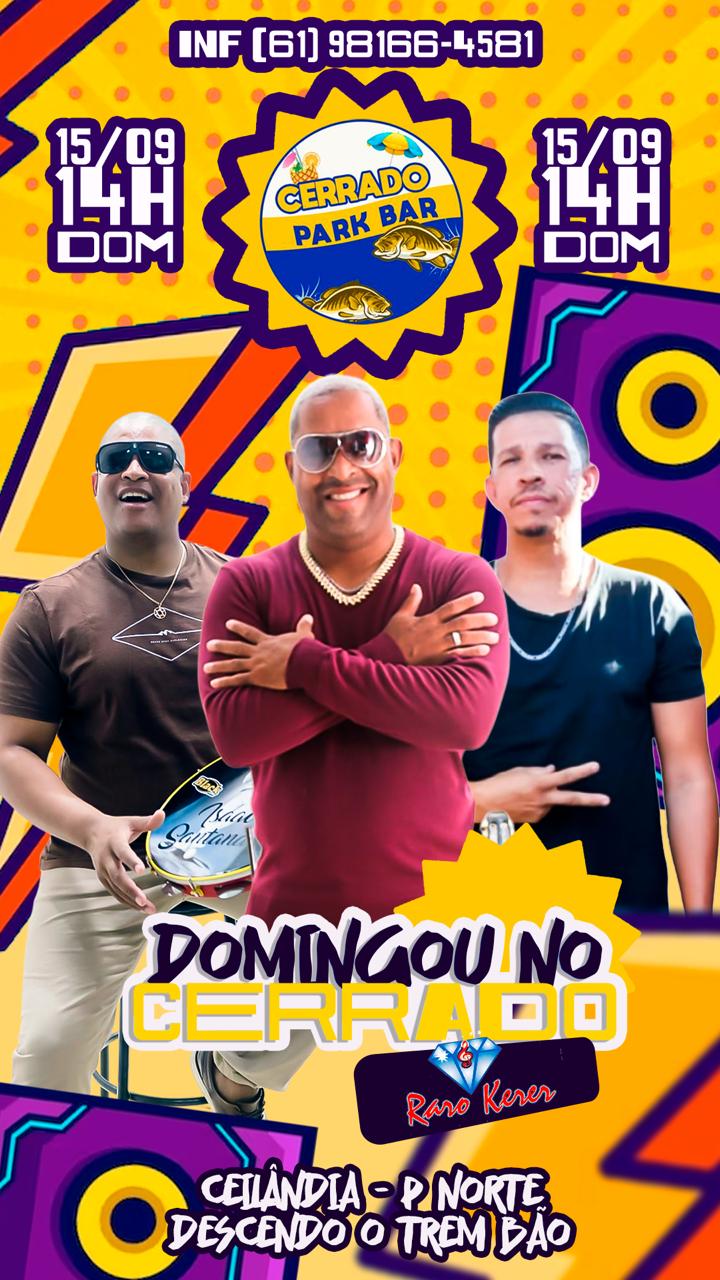 Neste domingo 15/09 no Cerrado Park Bar, tem música e diversão