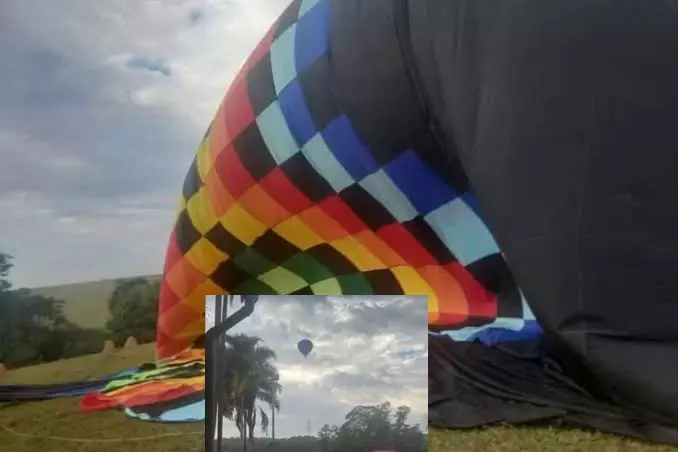 Vídeo - Balão de ar quente com 15 turistas faz pouso de emergência