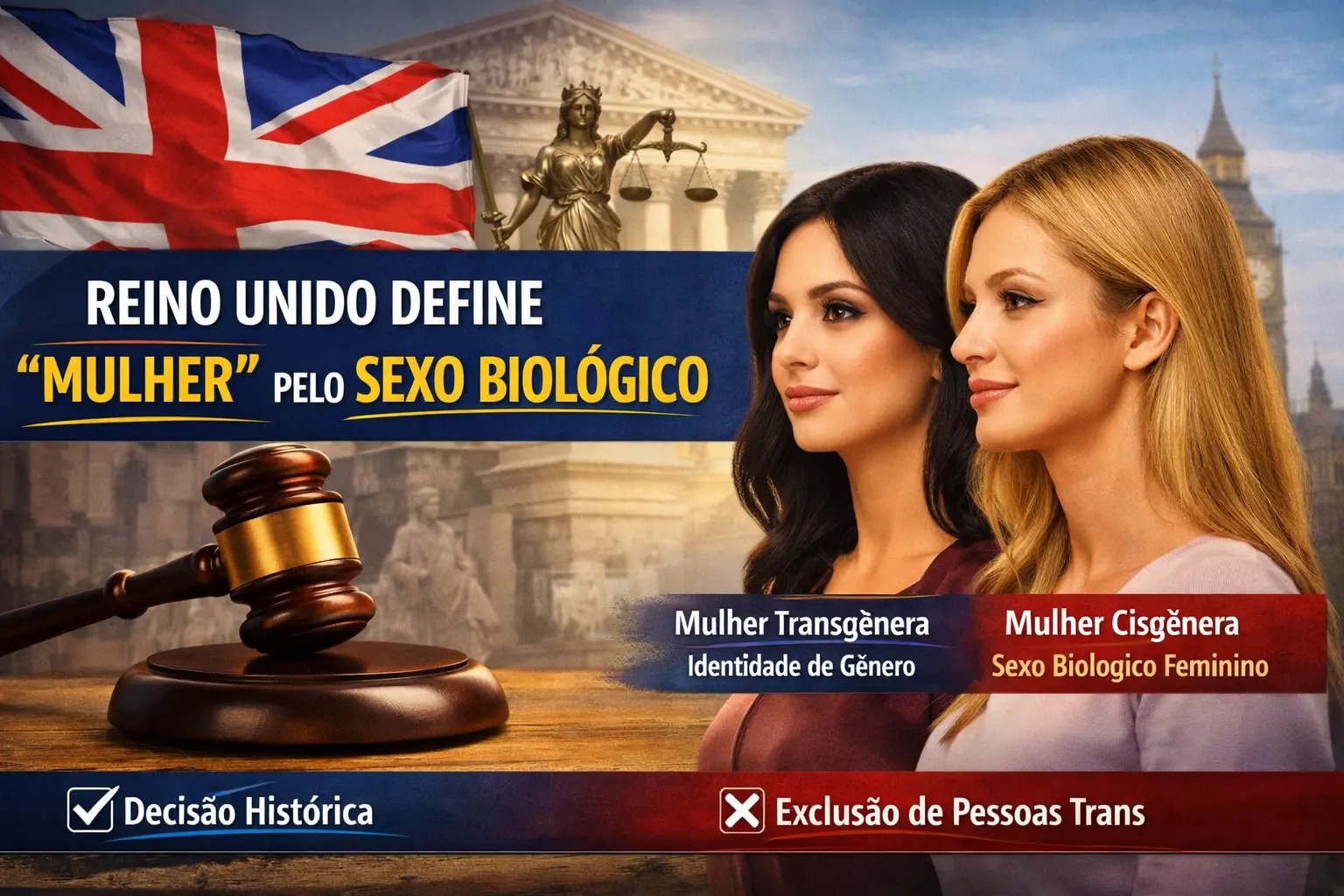 Reino Unido redefine legalmente o conceito de “mulher”