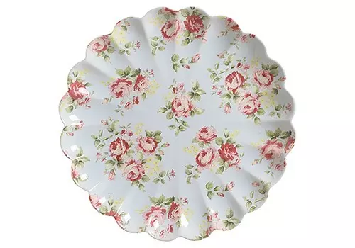 SOUSPLAT RELEVADO AZUL C/ ROSAS VO DULCE - Aline Decora | Louçaria