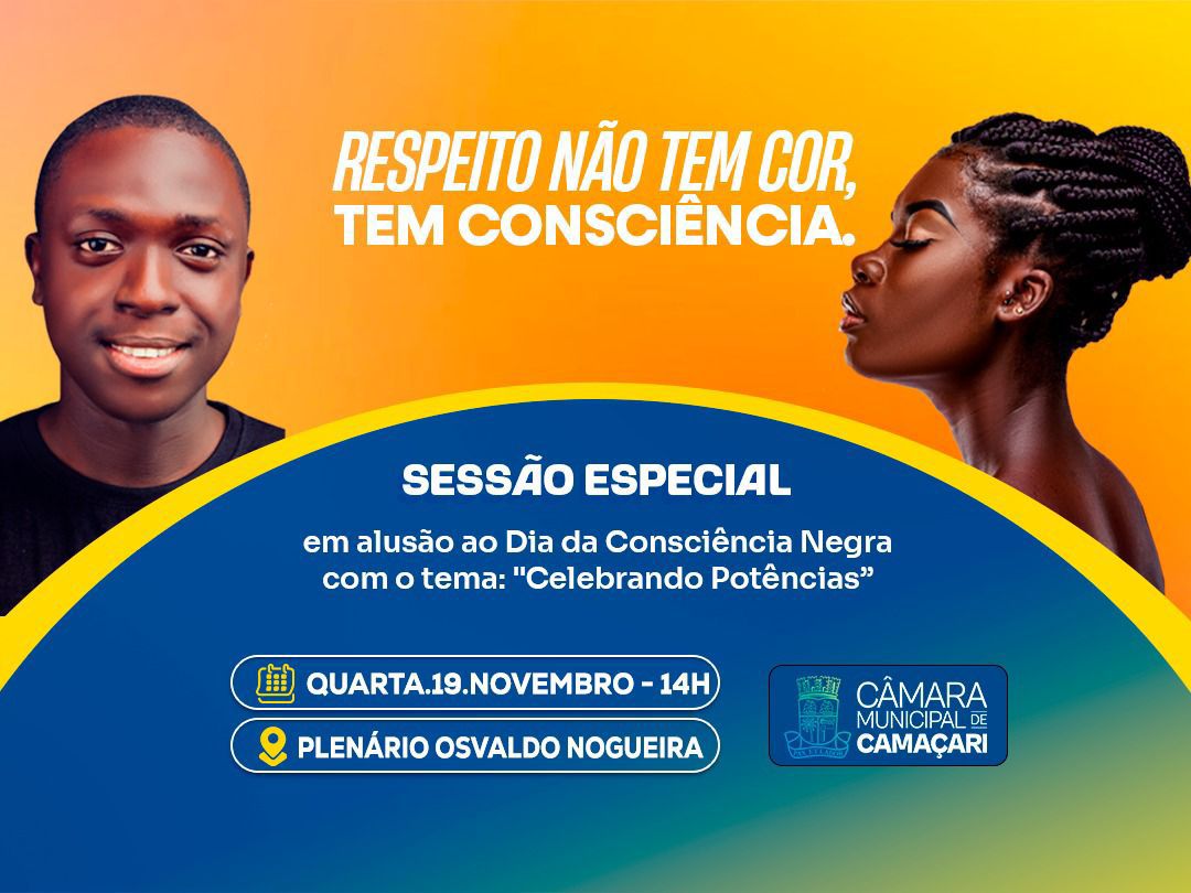 Câmara de Camaçari realizará Sessão Especial em homenagem ao dia da Consciência Negra