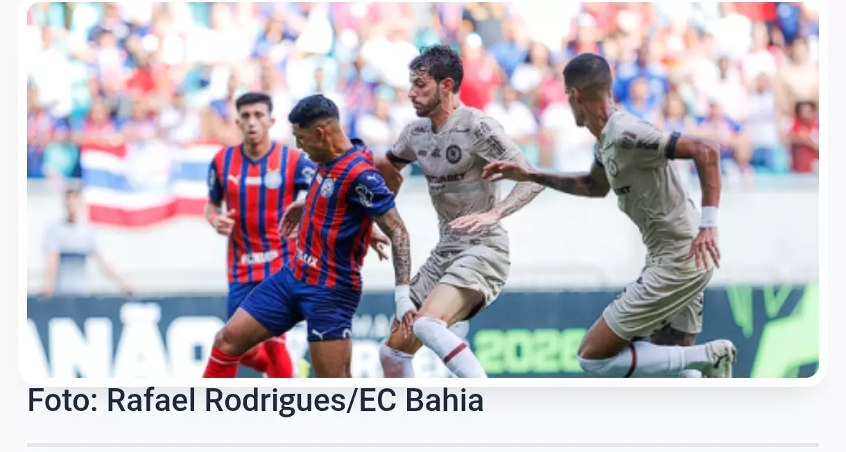 Campeonato Baiano: Bahia abre vantagem, mas Jacuipense busca empate